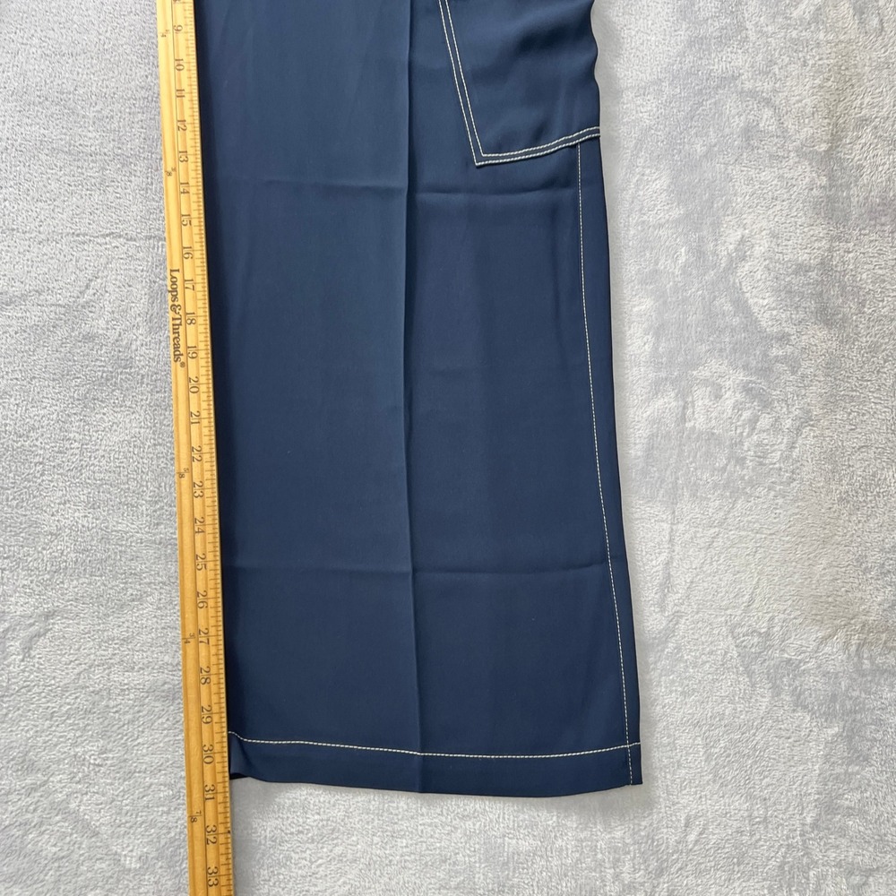Madewell Pull On Utility Pants 12 Women Deep Indigo Minimal Casual Wide Leg - Picture 7 of 8